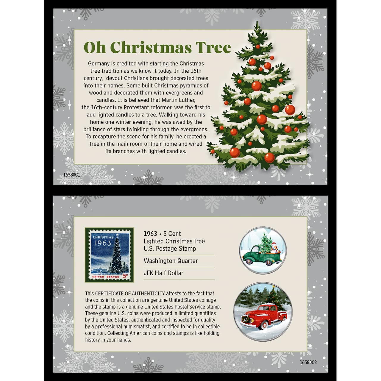The History of The Christmas Tree Coin and Stamp Set